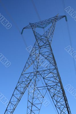 Silhouette of a high voltage electricity pylon