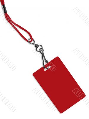 Blank red badge with copy space (+ clipping path)