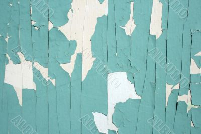 Green peeling paint background