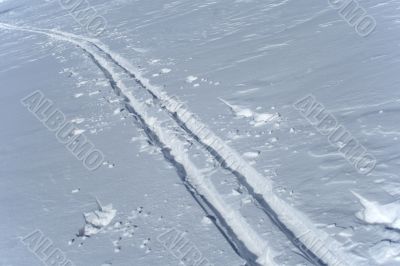 Ski tracks in the snow
