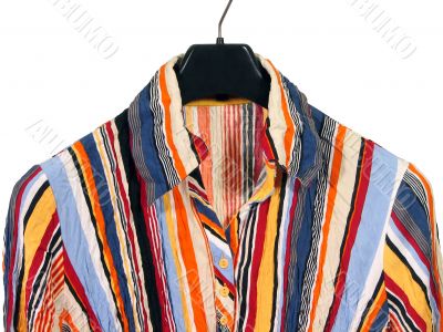 Colorful striped shirt on white background