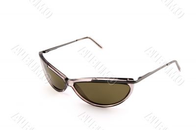 Brown sunglasses on white background