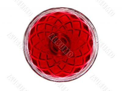 Red jelly in a glass bowl