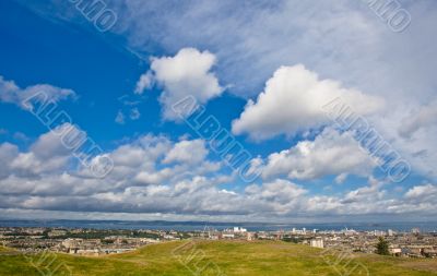 Edinburgh under a blue sky