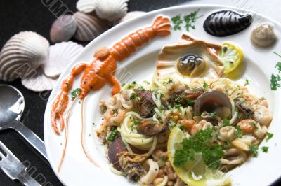 Delicious seafood pasta dish