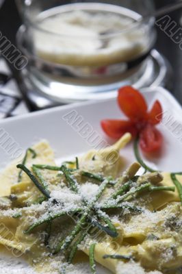 Pasta with parmesan cheese