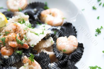 Seafood pasta dish