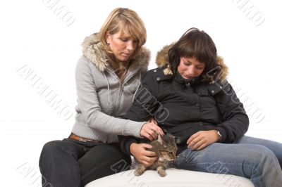 Fondling the cat