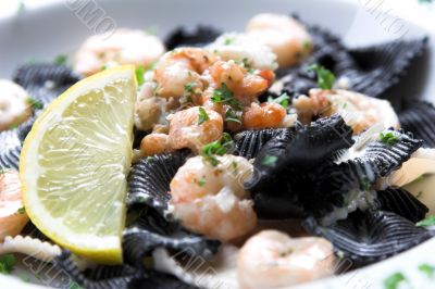 Seafood pasta dish