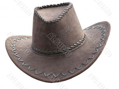 cowboy`s hat over white
