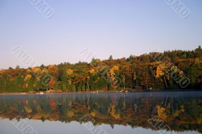 Autumn lake morning