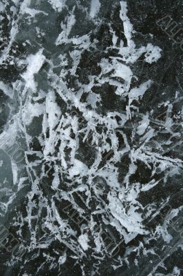 Frosty pattern on ice