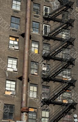 Brick house with staircase