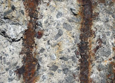 Rusty iron and stone background