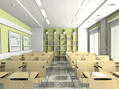 Interior of the lecture-room for seminars, studies, trainings or
