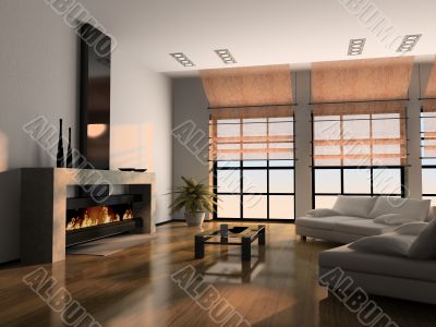 Home interior 3D rendering
