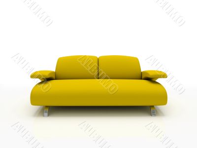 yellow modern sofa on white background  insulated 3d