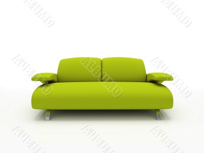 green modern sofa on white background  insulated 3d
