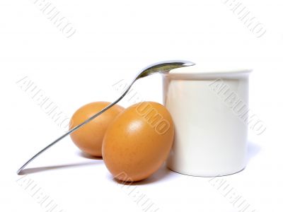 Eggs, Pot and Spoon