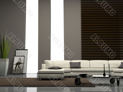 Home interior 3D rendering