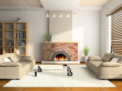 Home interior 3D rendering