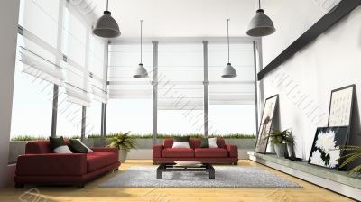 Home interior 3D rendering