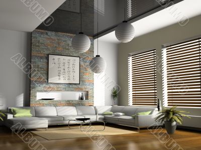 Home interior 3D rendering