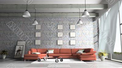 Home interior 3D rendering