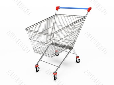 Empty pushcart 3D rendering
