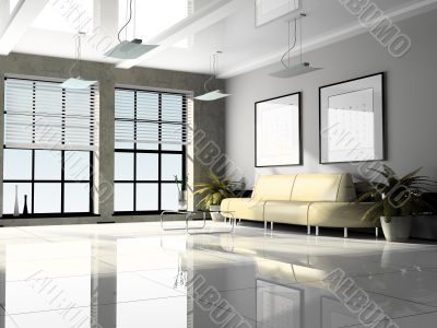 Office interior 3D rendering