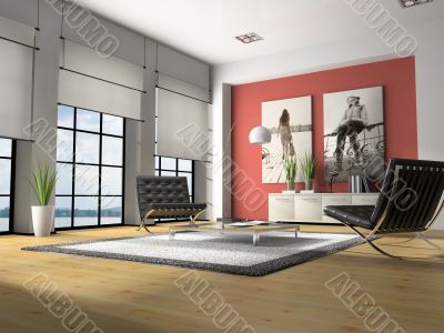 Home interior 3D rendering