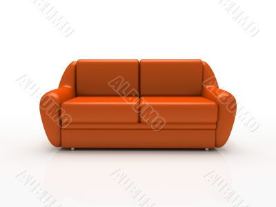 Red sofa on white background  insulated 3d