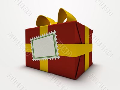 Red gift box isolated on white background