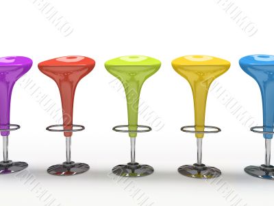 Stylish  colorful cafeteria chair isolated on black background