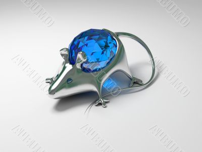 Jewelry decoration mouse with diamond