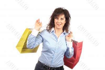 Girl holding shopping bags