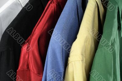 Closeup of colorful clothes