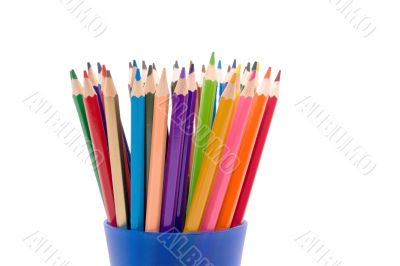 color pencils in a cup