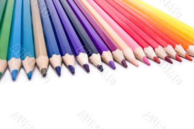 colors pencils aligned