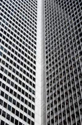 Inside corner and windows of a skyscraper