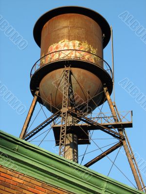 Old water tower on the roof