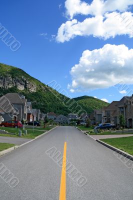 Prestigious suburban neighborhood in mountain area