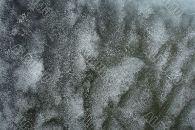 Frozen air bubbles in ice