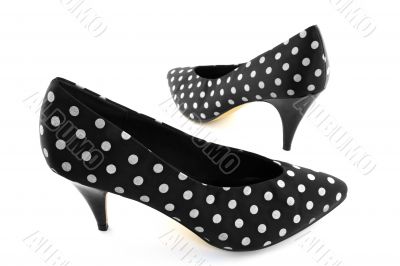 Black retro polka shoes