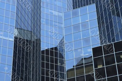 Reflections in office building