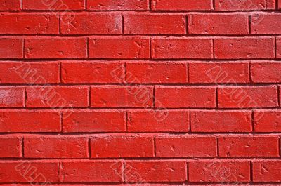 Red painted brick wall