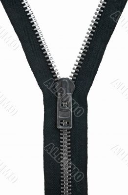 Unzipped black zipper
