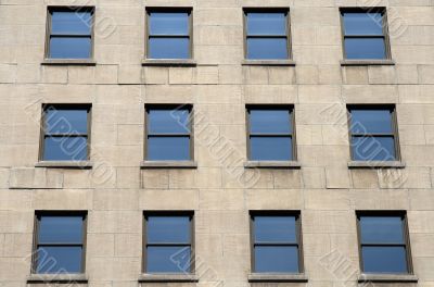 Blue windows of a modern building