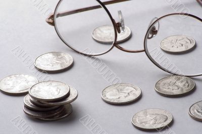 Glasses and quarters