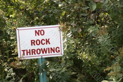 No rock throwing